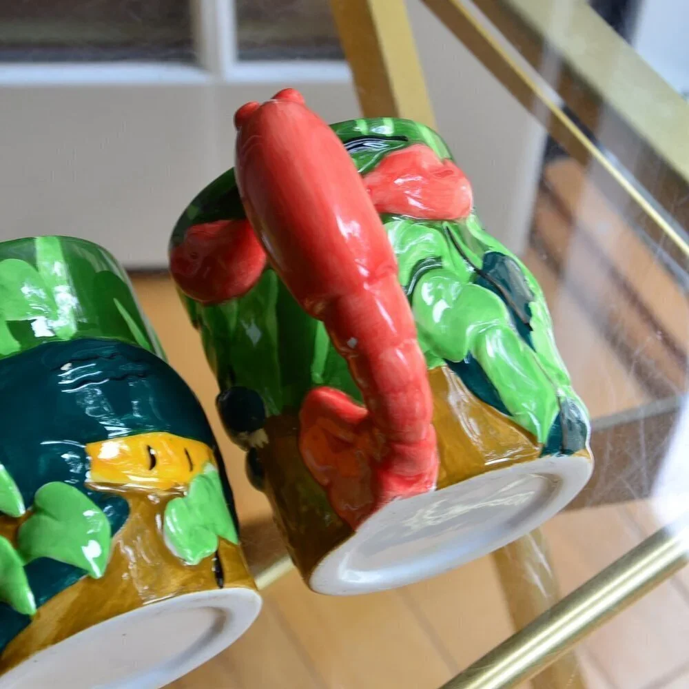 Set of Two Louisiana Lobster Mugs